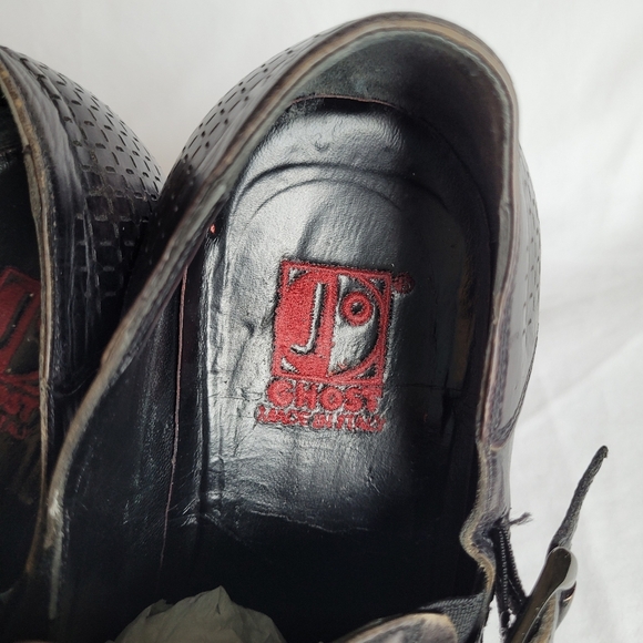 Jo Ghost Distressed Italian Leather Black Slip On Loafers Shoes Size 40 READ - Picture 7 of 12